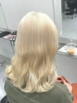 エルフレームバイワンラヴェスト(L'FLAME by one Lovest)&nbsp;ミルクティーベージュホワイトブロンド顔周りレイヤー韓国◆長野