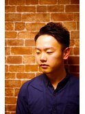 ツーブロックビジネスショートレイヤーかき上げコンマヘア