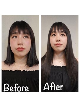 エクステ美容室 セクション 横浜石川町(SECTION) 外ハネボブでも自然なロング