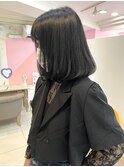 【ヘアカラー】透明感ボブ×ブルーブラック