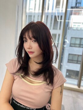 ラル 立川(lar) カシスパープル_前髪マチルダボブピンクベージュ