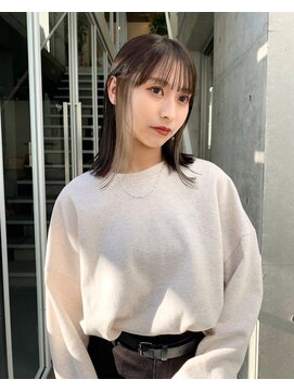 ローウェ 二子玉川(Louwe) ボブ/大人かわいい/フェザーバング/透け感グレージュ