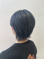 ヘアポジション 大曲飯田店(HAIR Position)&nbsp;ネイビーブルー×マッシュウルフ