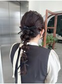 ヘアアレンジ 編み下ろし お呼ばれヘア ヘアセット