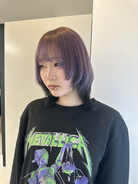 アニュー(A'nyu) ラベンダーカラーウルフカットケアブリーチルーツカラー