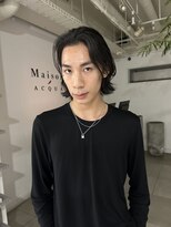 =メンズボブ/ダークアッシュ/ニュアンスパーマ／MAN’S HAIR