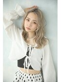 ◎ホワイトベージュ◎センターパートロング