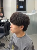 爽やかビジネスツーブロック無造作ナチュラルシャドウパーマ