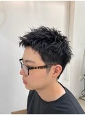 ツーブロスパイキーショート