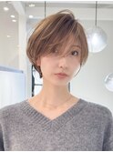 黒髪カタログ/ショート/オリーブグレー/小顔に見せるヘア☆170