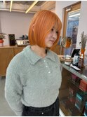 【オレンジ×ボブ】#ダブルカラー#ケアブリーチ
