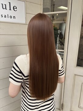 アミュレ ヘア サロン(Amule hair salon) ブリーチ1回ウォームベージュカラー梅ヶ丘黒染め履歴のブリーチ