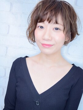 ラウンジ モリオ イケブクロ(Lounge MORIO Ikebukuro) 【morio池袋】大人かわいいジグザグバング小顔丸みショートボブ#