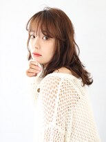 ミリー 梅田店(milly)&nbsp;ナチュラルブラウン小顔モテパーマフェザーバング【milly梅田】