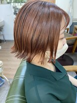 東京ヘアーサロン ミニボブ×オレンジカラー/20代/30代/カジュアル/北本/桶川/鴻巣