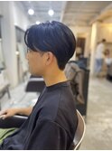 MEN'S HAIRアッシュブラックカルマパーマショート