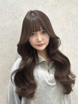 ロンド レア 天神大名店(Lond Le’a) 艶ケア透け感グレージュブラウンワンレン小顔カット韓国ヘア天神