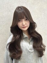 ロンド レア 天神大名店(Lond Le’a) 艶ケア透け感グレージュブラウンワンレン小顔カット韓国ヘア天神