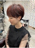 大人可愛い20代30代40代黒髪前下がりショートボブ丸みショート◎