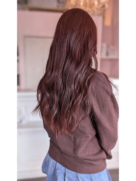 アズヘアー ラペ 三日市店(A'z hair LAPAIX) 透明感ボルドーカラー×ゆるロング