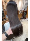 高槻　髪質改善ストレート　暗めカラー