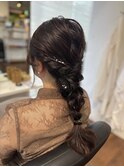 銀箔付き編み下ろし☆ヘアアレンジ