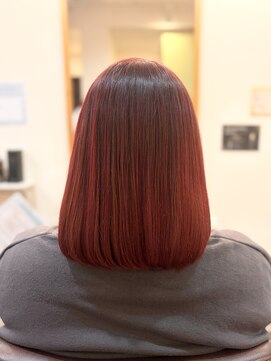 フリージア(freesia) ブリーチなしカラー/髪質改善トリートメント/ワインレッド