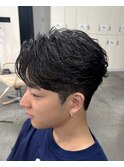 フェザーパーマニュアンスパーマセンターパート韓国ヘア