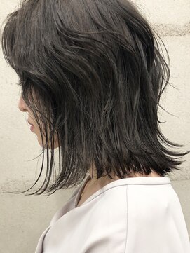 フォンズ(FONS) 切りっぱなしレイヤーロブ_暗髪ブルージュ_20代30代40代◎