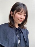 大人可愛いベビーバングショコラベージュミディ