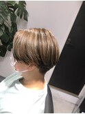 スッキリハンサムショート×ハイライトオリーブカラー【藤沢】