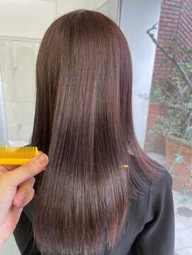 ルートエイチ 市川(Root H) イメチェンチェリーブラウンフェミニンモードダークアッシュ