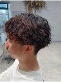 波巻きスパイラルパーママッシュショート無造作パーマ刈り上げ