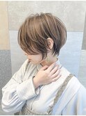 レイヤーくびれ美人ショート20代30代40代50代オリーブグレージュ