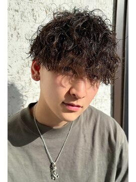 ヘアーズ ベリー 小倉店(hairs BERRY) ★BERRYアッシュブラックウルフツーブロック束感パーマ黒髪小顔