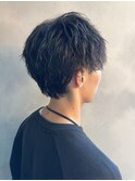 メンズショート ツイストスパイラルパーマ マッシュ アッシュ