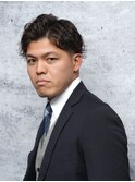 メンズツーブロックパーマ<理容室><MEN'S/中野/バーバー>