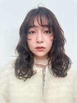 ロンド ボーイ 表参道(Lond BOY)&nbsp;くびれヘア/アプリコットオレンジ/ハイライトカラー/ミディアム