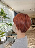 30代40代50代夏◎ハイトーンショートボブオレンジ　7/25