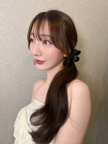 ボタン ハカタ(VOTAN hakata) 【ろみおStyle】結んで可愛い顔まわりカット/ブラウンカラー