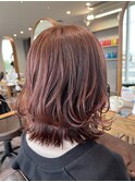 レイヤースタイル、ピンクブラウンカラー、髪質改善