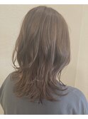 ショコラベージュ_マロンベージュ Aラインボブ かきあげ
