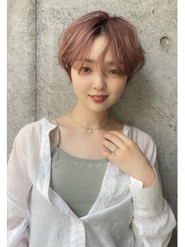 エミュ 中央駅店(eMu) ふんわりショート+桜ピンク