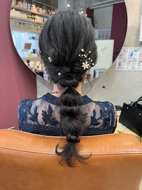 ☆結婚式お呼ばれヘアアレンジ/ゆるふわ編みおろし☆