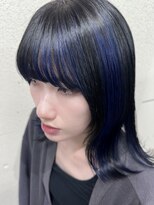 ヌークバイラヴェスト 四日市(neuk by lovest) 前髪のアクセントカラー　ブルー