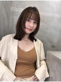中川　前髪カット顔まわり似合わせ外ハネくびれミディ