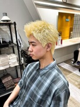 ルースト 京都河原町店(ROOST) スパイキーショートブリーチブリーチカラー金髪ショート短髪