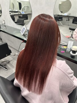 プライズ 成増店(prize) レッドカラー×縮毛矯正ストレート成増