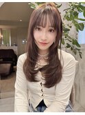 顔まわりカット/レイヤーカット/ロングレイヤー/韓国ヘア