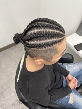 ガルボヘアー 桟橋店(garbo hair) コーンロウ 地毛 メンズ 6本 イベントセット 卒業式 成人式